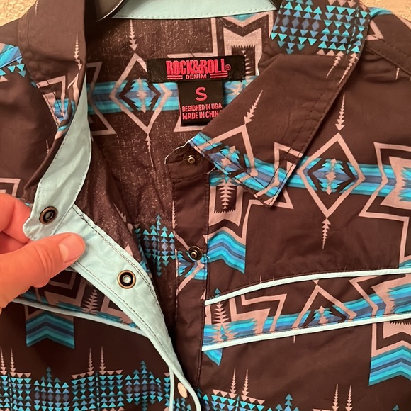 Rock & Roll Denim Button Up Shirt - Picture 5 of 6